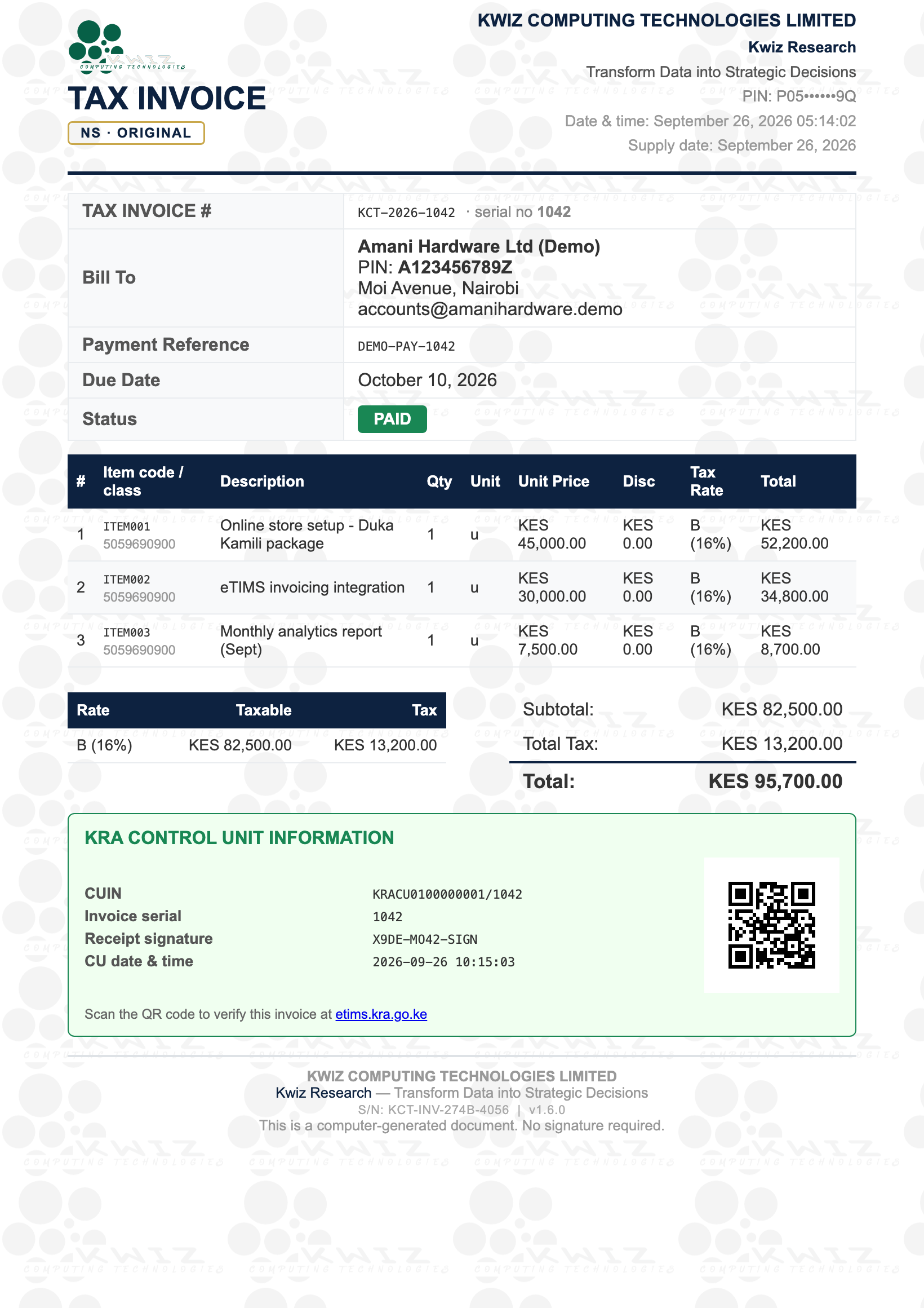 Sample compliant tax invoice