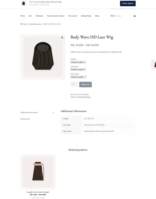 Product page of the Beauty & Cosmetics store template